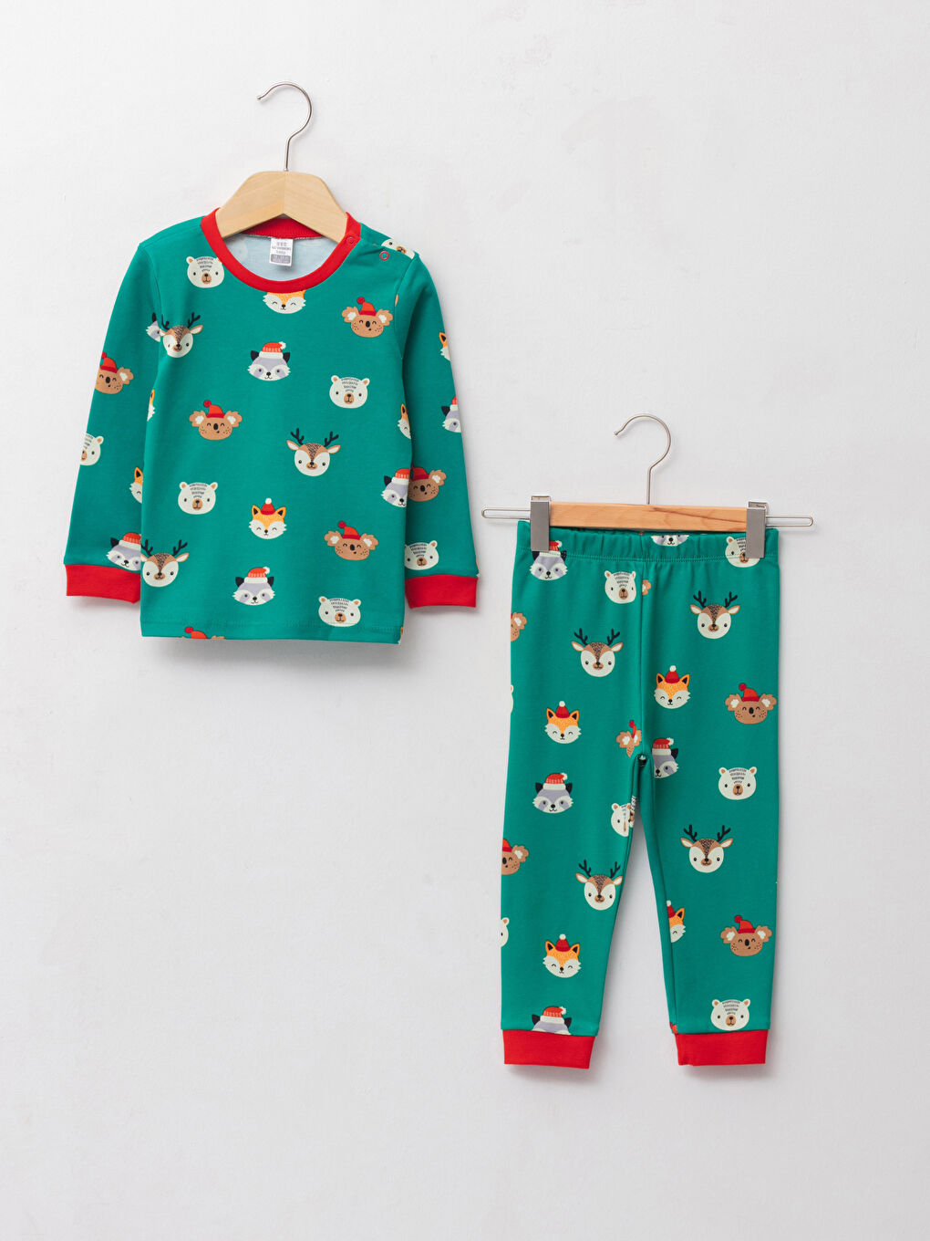 Crew Neck Long Sleeve Printed Baby Boy Pajama Set