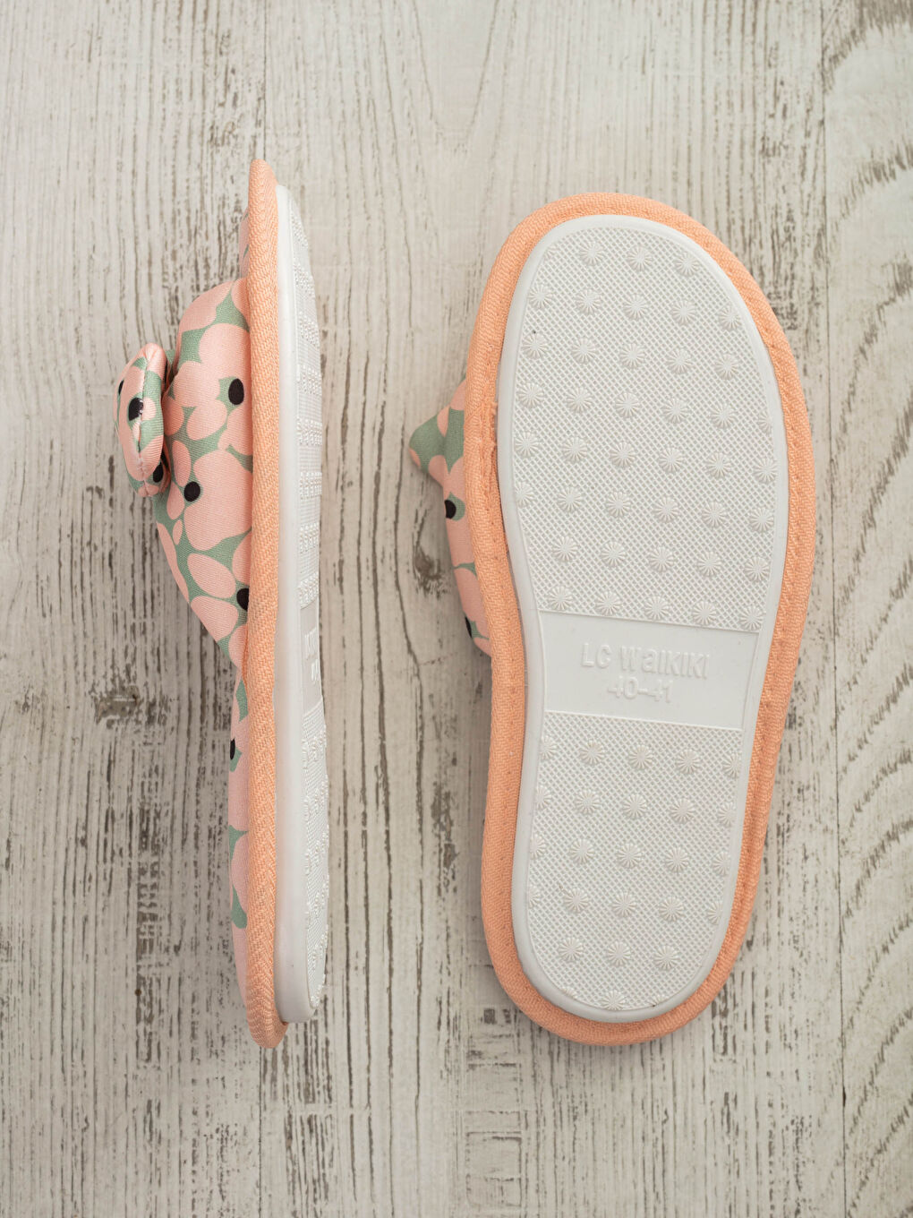 Karışık Fiyonk Detaylı Tek Bantlı Kadın Ev Terliği-2