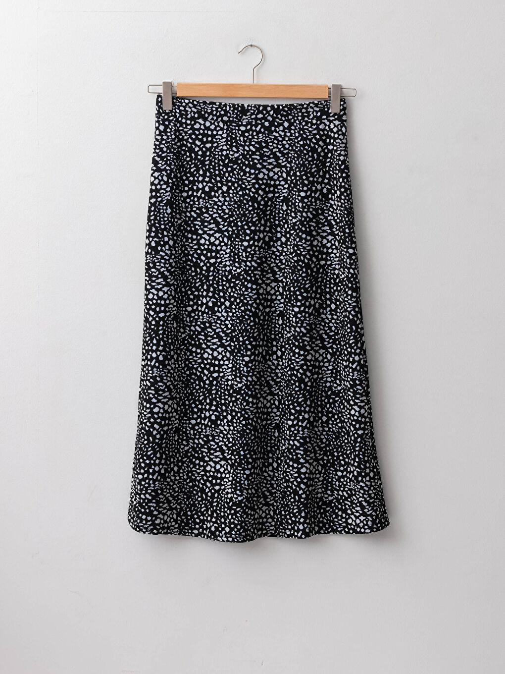 Elastic Waist Patterned A-Cut Ponte Fabric Women's Skirt-5