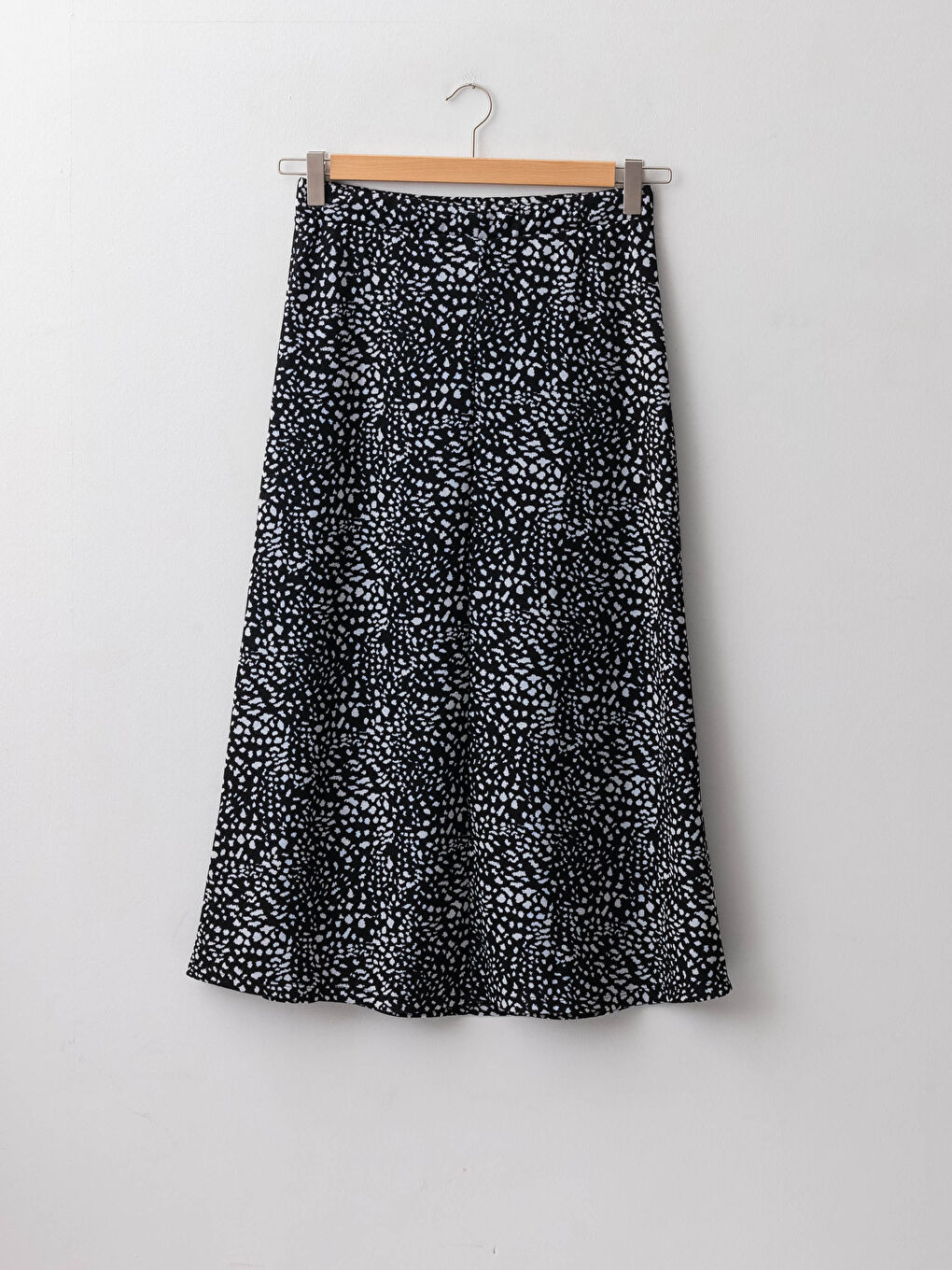 Elastic Waist Patterned A-Cut Ponte Fabric Women's Skirt-6