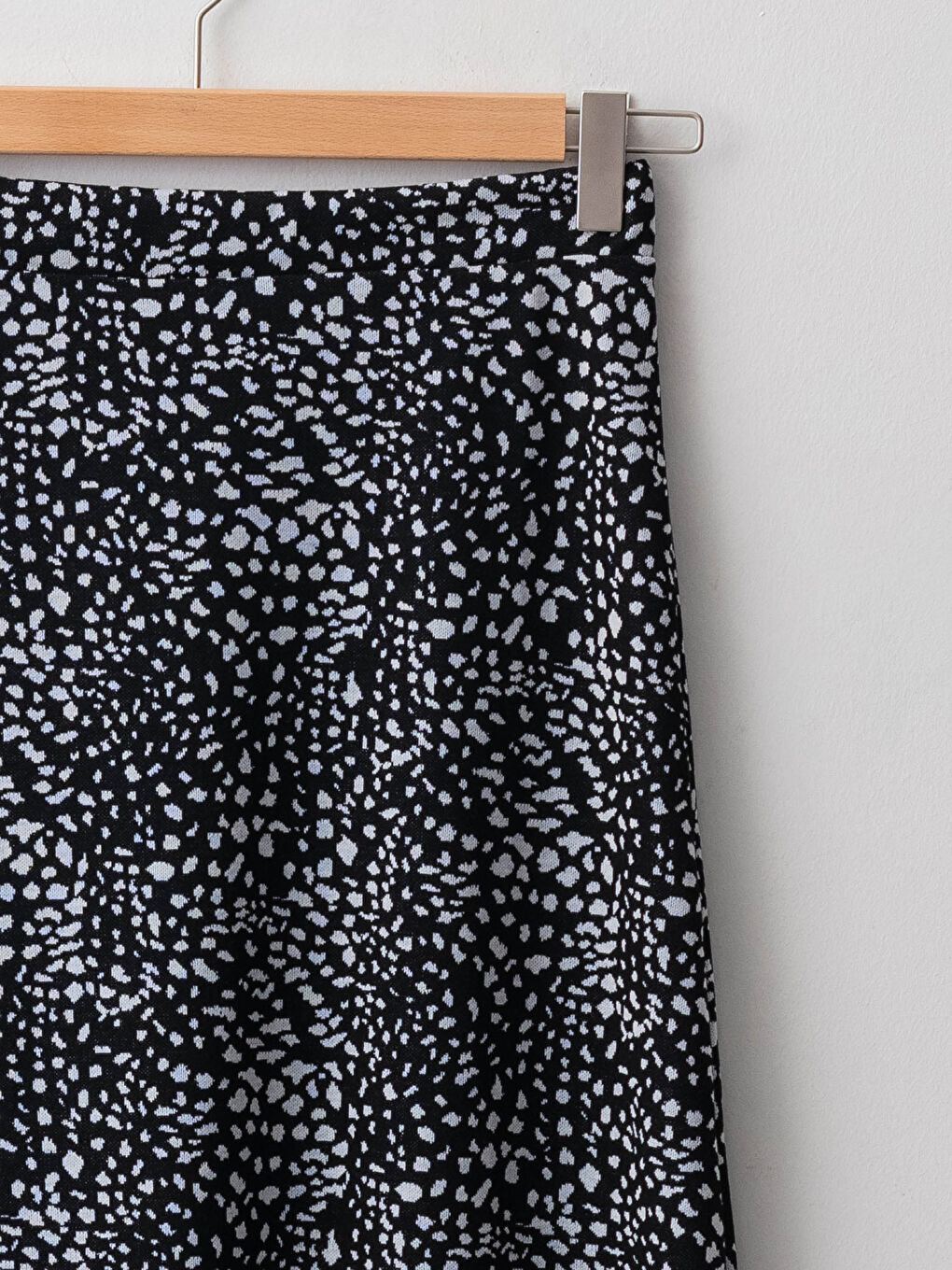 Elastic Waist Patterned A-Cut Ponte Fabric Women's Skirt-7