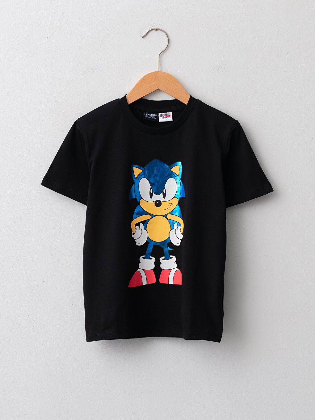 تيشيرت أولاد قطن كم قصير مطبوع برقبة دائرية سونيك