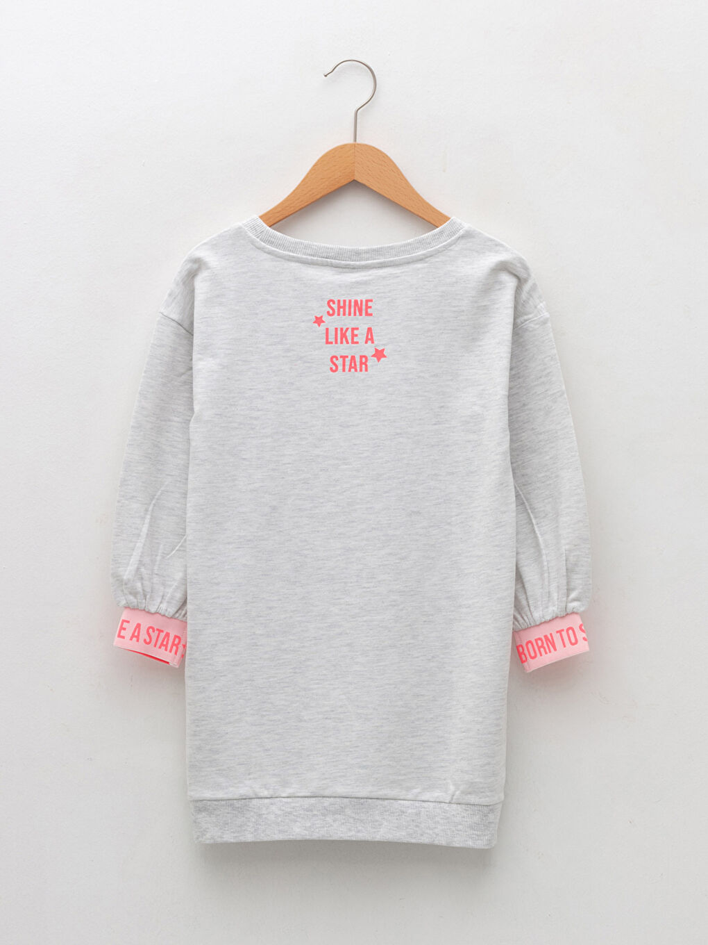 LCW Kids Rundhalsausschnitt Bedrucktes Langarm Kleid für Mädchen -W1GE82Z4-847
