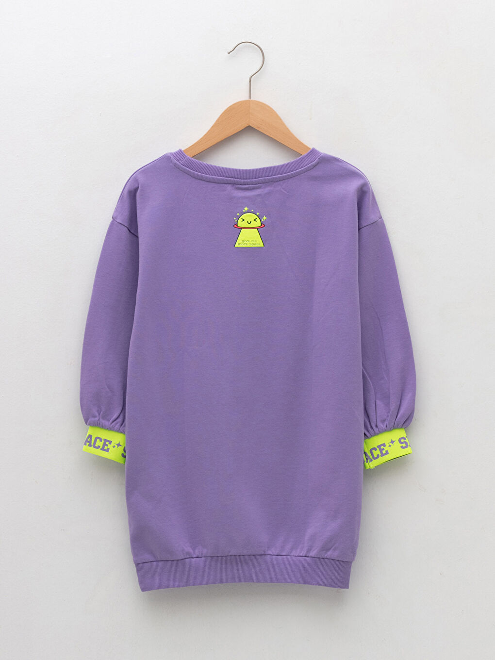 LCW Kids Rundhalsausschnitt Bedrucktes Langarm Kleid für Mädchen -W1GE82Z4-GPZ