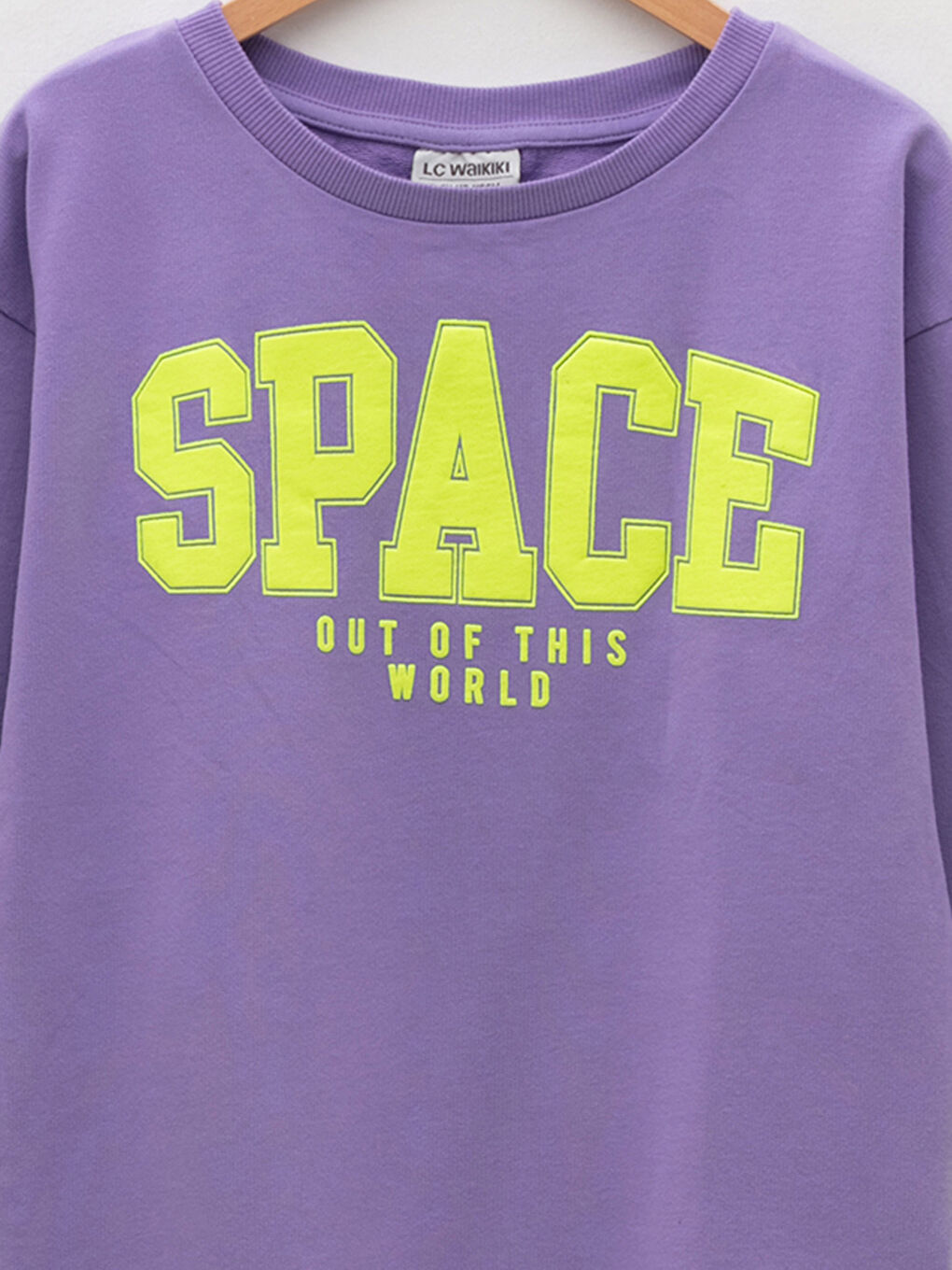 LCW Kids Rundhalsausschnitt Bedrucktes Langarm Kleid für Mädchen -W1GE82Z4-GPZ