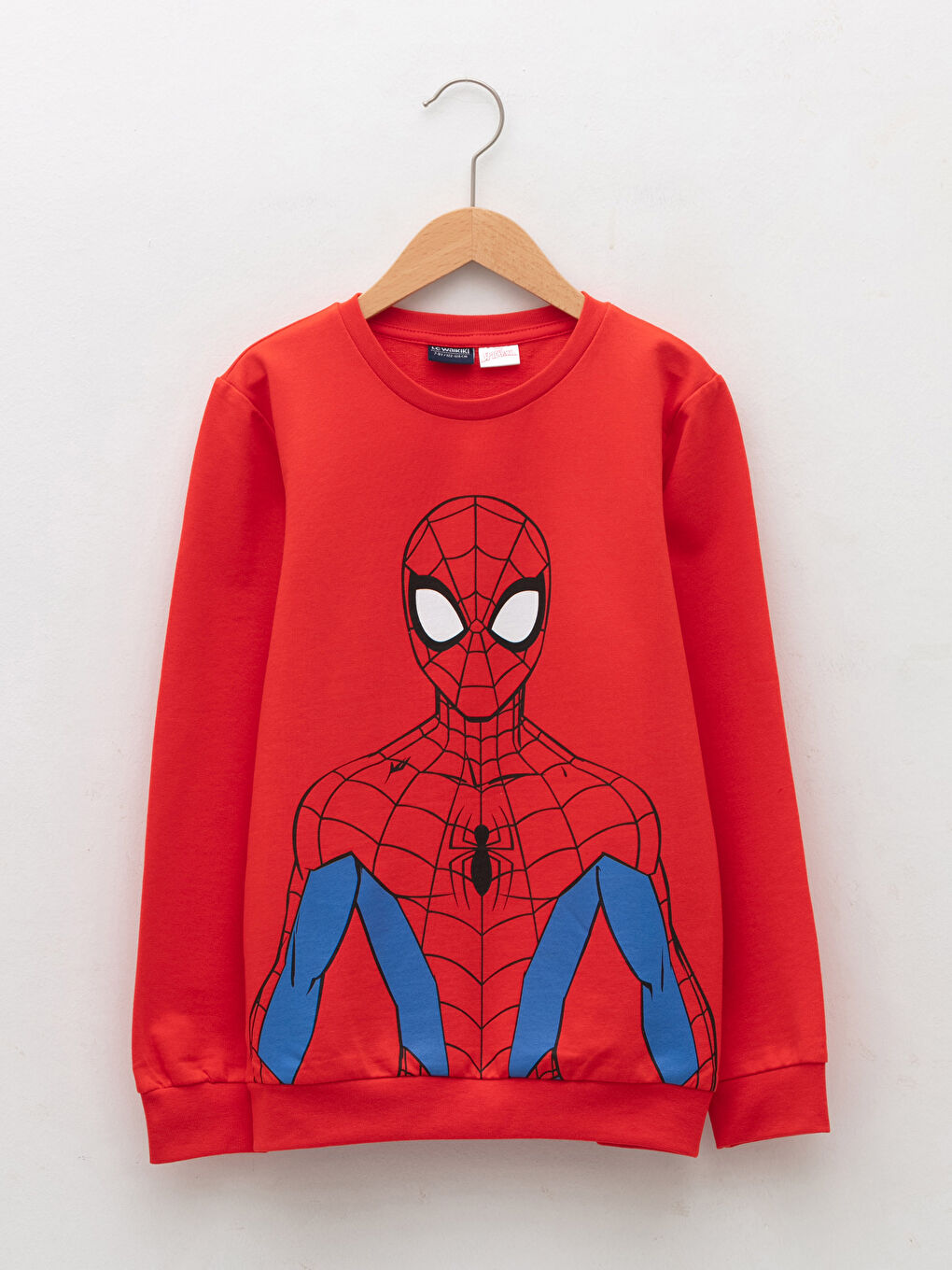 Crew Neck Spider-Man Printed Long Sleeve Boys' Sweatshirt