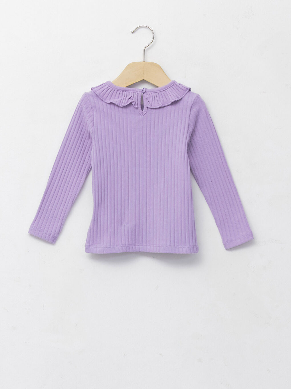 T-shirt Basique à Manches Longues Col Rond pour Bébé Fille-1