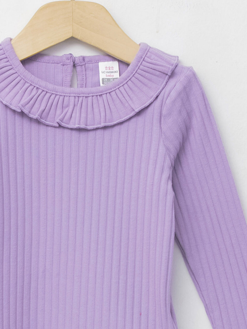 T-shirt Basique à Manches Longues Col Rond pour Bébé Fille-2