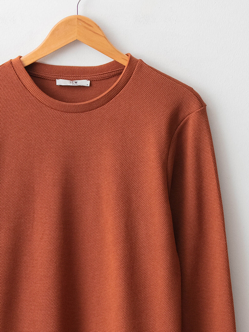 Kahverengi Bisiklet Yaka Uzun Kollu Basic Erkek Tişört-7