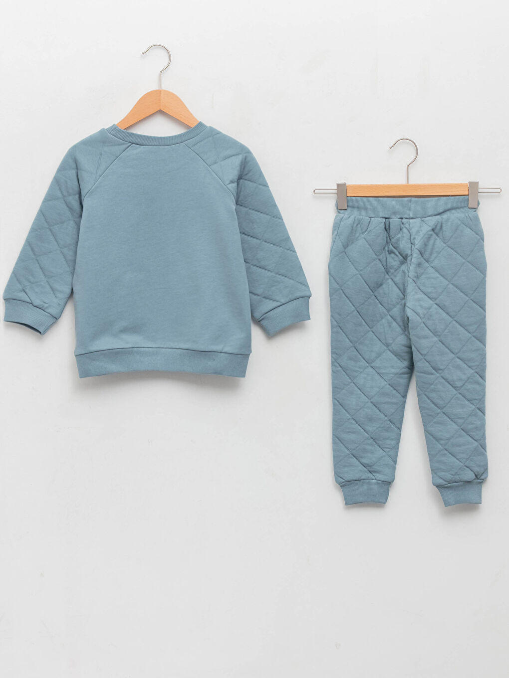 Mavi Bisiklet Yaka Uzun Kollu Erkek Bebek Sweatshirt ve Pantolon 2'li Takım-1