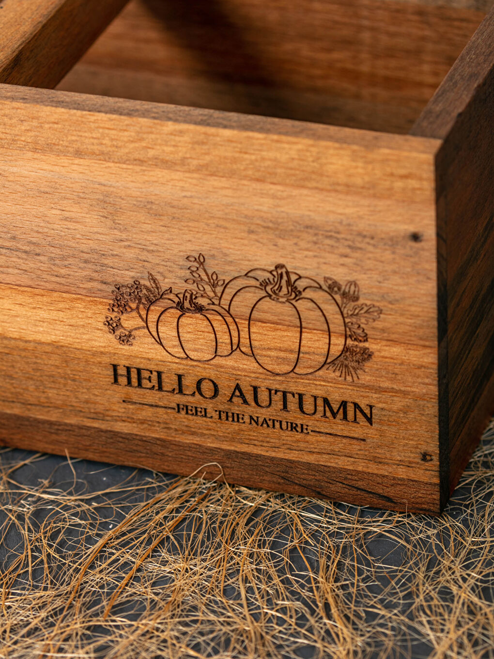 Kahverengi Baskılı Ahşap Organizer 33x11x10 cm-1