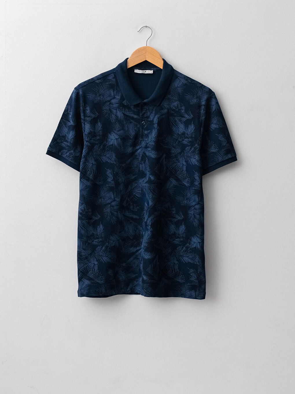 Polo Neck Short Sleeve Patterned Pique Men's T-Shirt-5