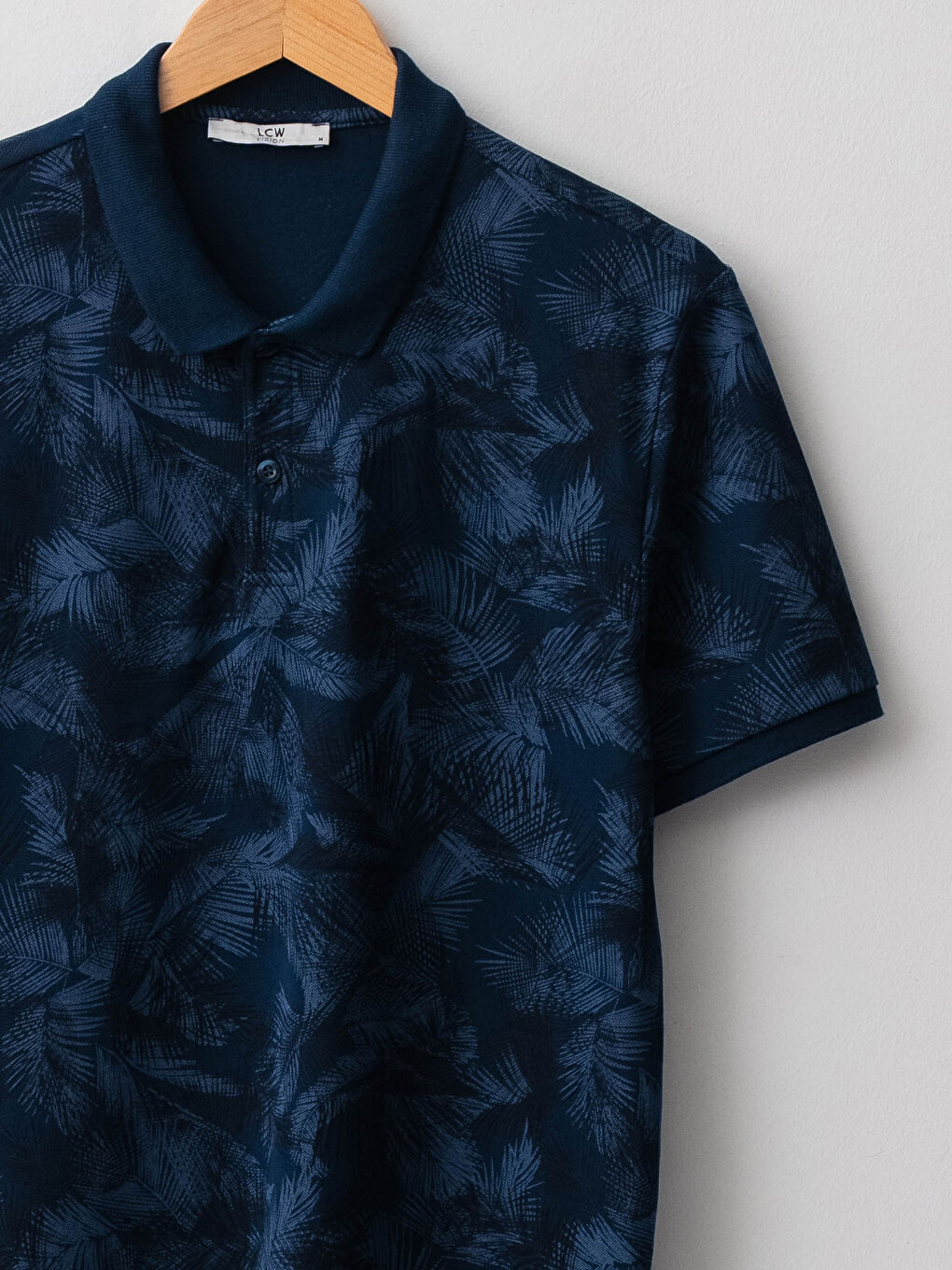 Polo Neck Short Sleeve Patterned Pique Men's T-Shirt-7