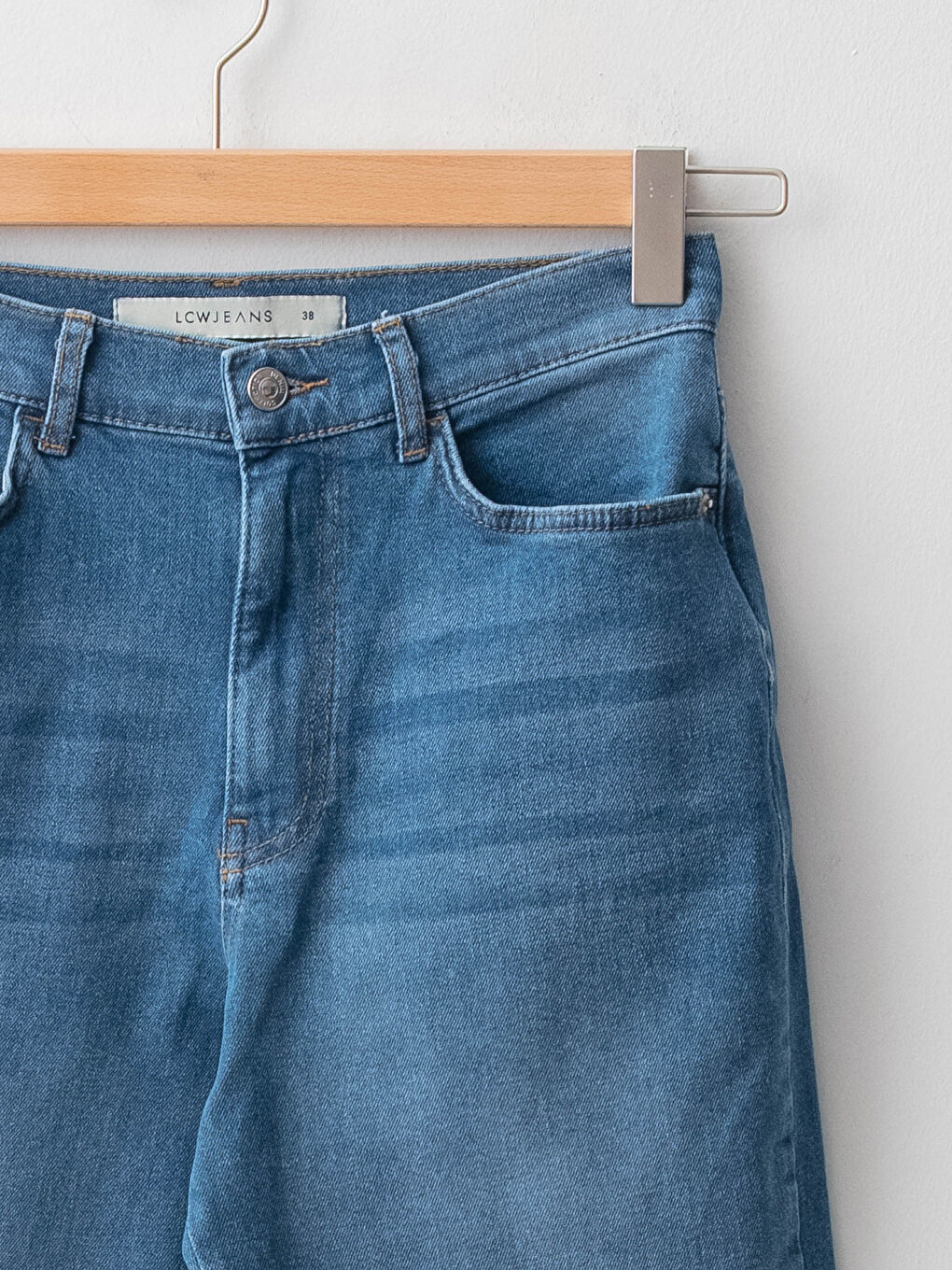 İndigo Standart Fit Düz Cep Detaylı Kadın Rodeo Jean Pantolon-6