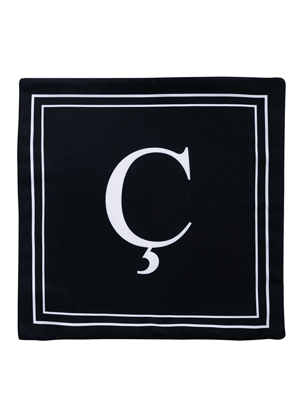 Letter Ç Printed Cushion Cover 45x45 Cm-3