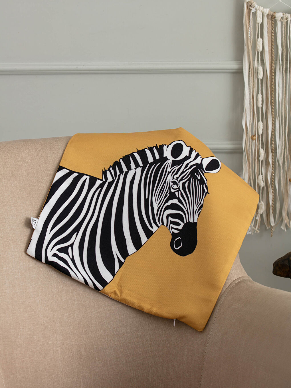 Housse de Coussin Imprimée Zèbre 45x45 Cm-1