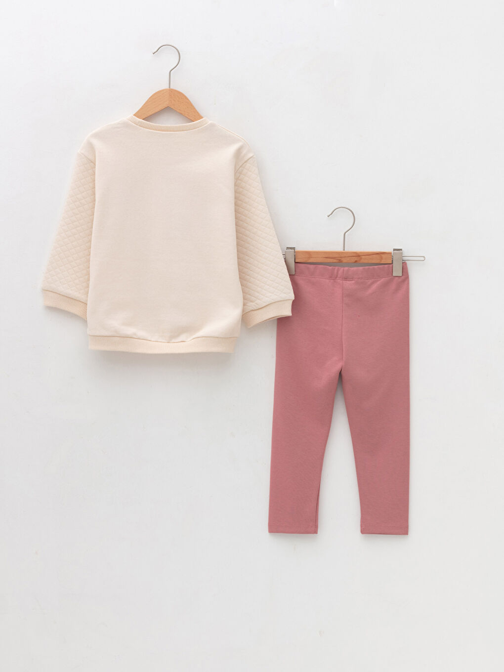 Ensemble Sweat-Shirt et Legging Bébé Fille Minnie et Mickey Mouse Imprimé Manches Longues Col Rond 2 Pièces-1