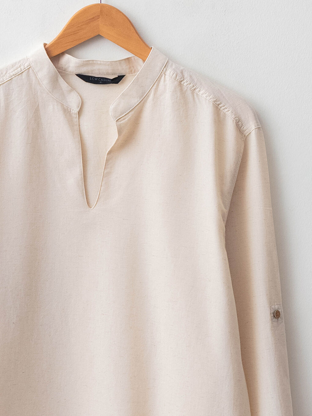 XSIDE Regular Fit Long Sleeve Linen Men's Shirt -W1GM92Z8-RSH