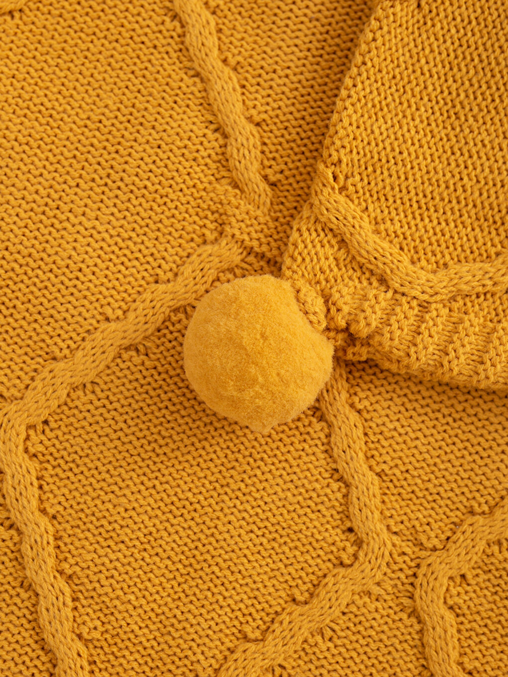 Housse de Coussin en Tricot à Pompons 45x45 Cm-2