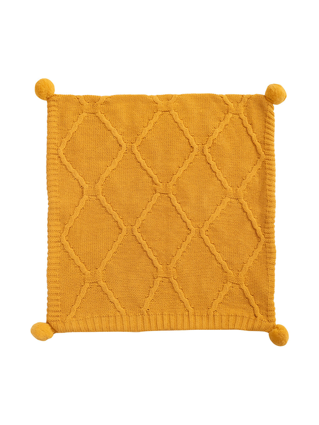 Housse de Coussin en Tricot à Pompons 45x45 Cm-3