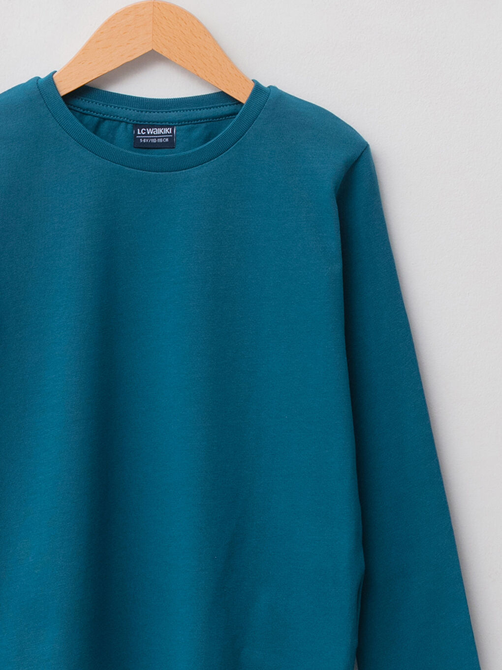 Crew Neck Basic Long Sleeve Cotton Boy T-Shirt 3-Pack-2