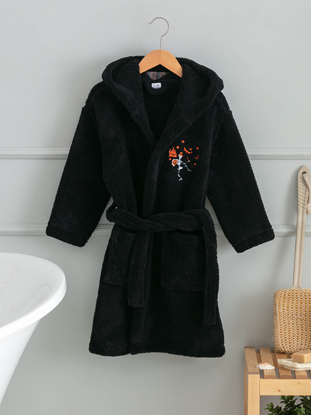 Peignoir Garçon à Capuche Détails Brodés