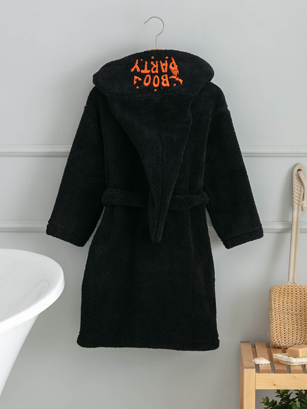 Peignoir Garçon à Capuche Détails Brodés-1