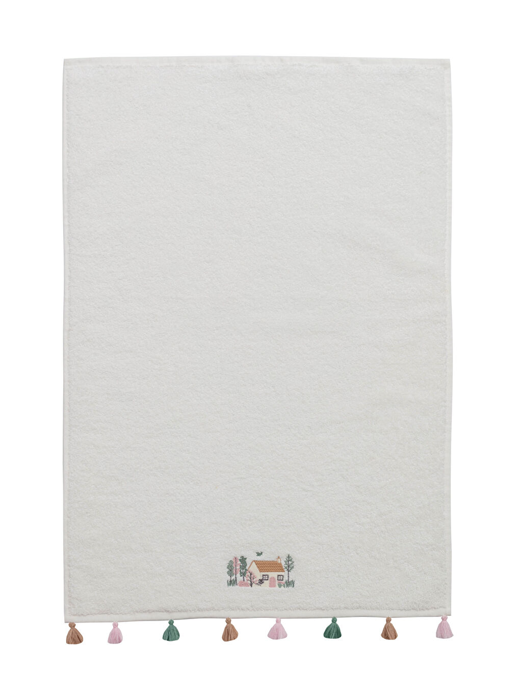Embroidery Detail Tasseled Curl Face Towel 50x80 Cm-2