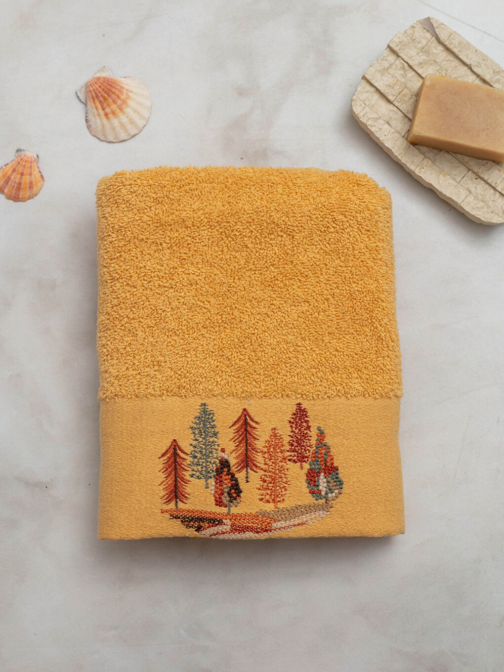 LCW HOME Embroidery Detail Tasseled Curl Face Towel 50x80 Cm -W1GO64Z8-G3M