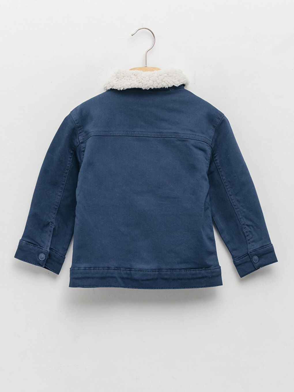 جاكيت ولادي رضيع كم طويل قطيفة بياقة قميص-1