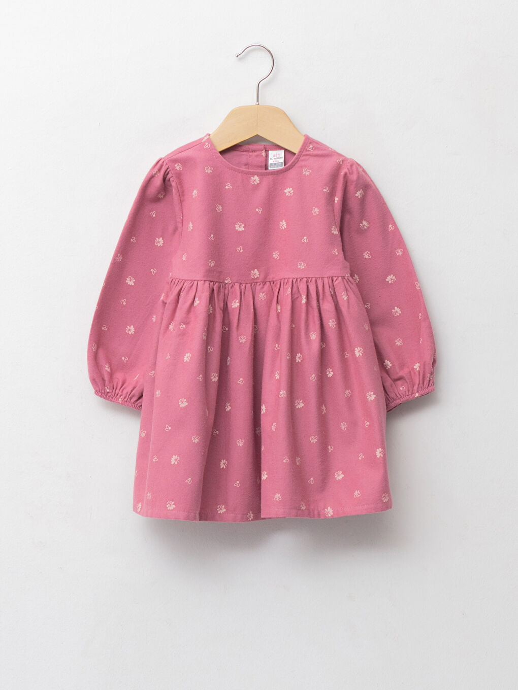 Crew Neck Long Sleeve Floral Baby Girls' Dress