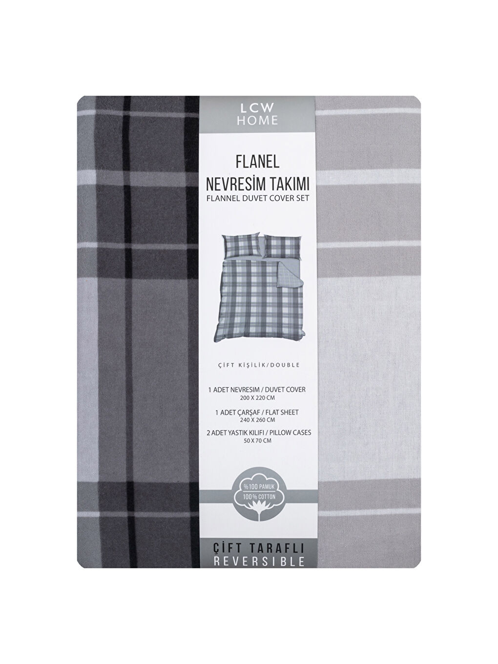 Double Double Sided Checkered Duvet Cover Set-7