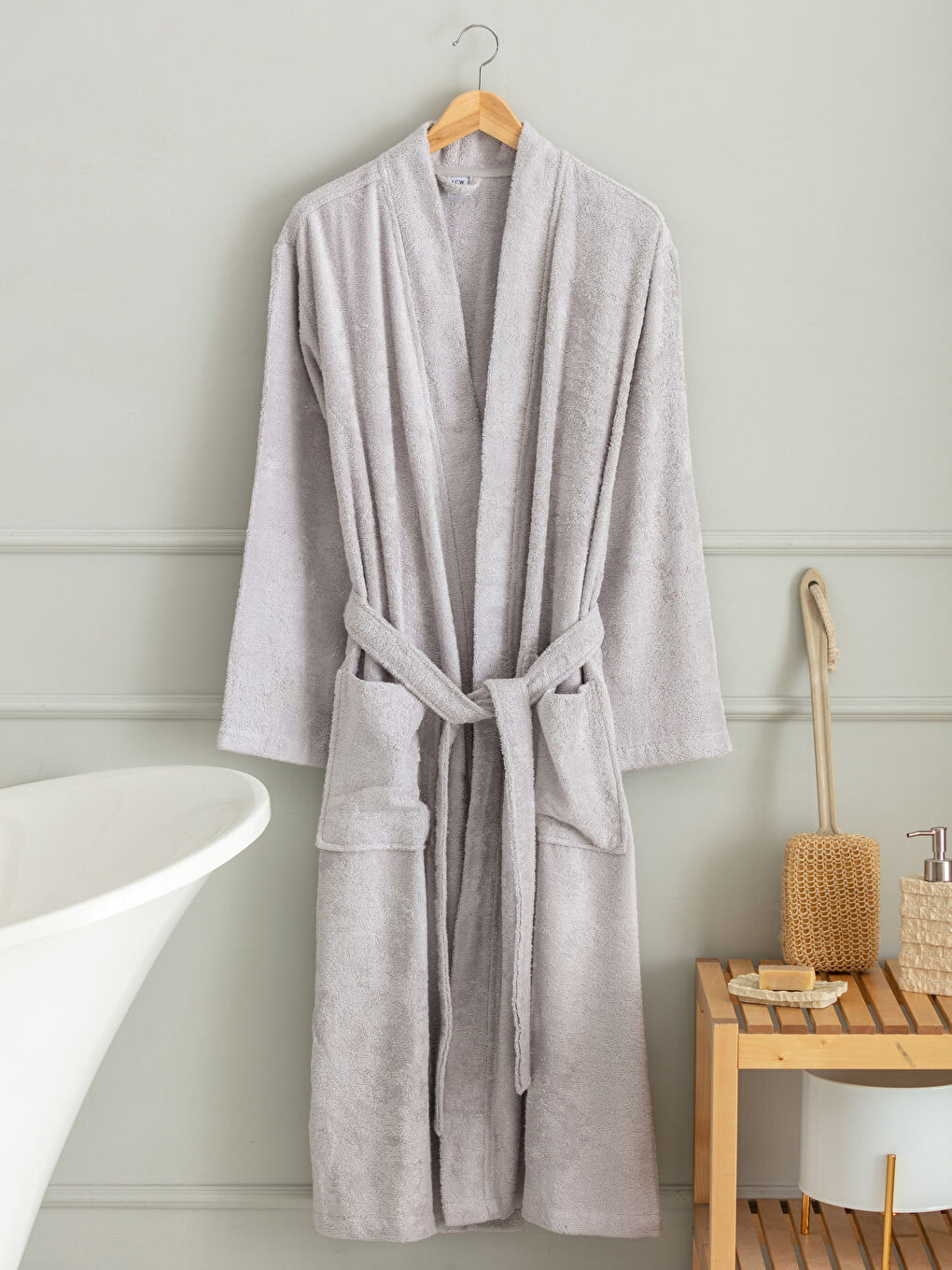 Peignoir de Bain Long en Bambou à Col Châle pour Hommes