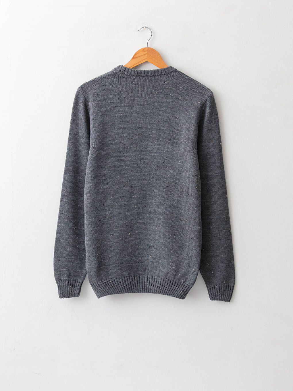 Rundhalsausschnitt Langarm Herren Strickpullover-1