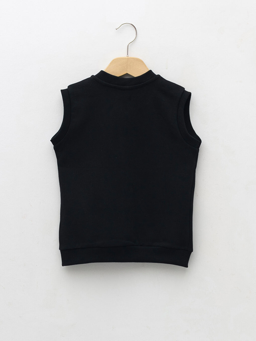 Siyah Bisiklet Yaka Fermuarlı Erkek Bebek Yelek-1