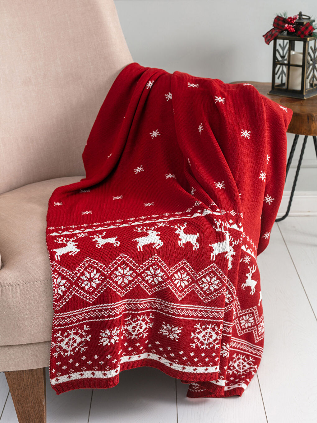 LCW HOME Weihnachtlich Gestaltete Strickwaren TV-Decke 100x150 Cm -W1H568Z8-F9C