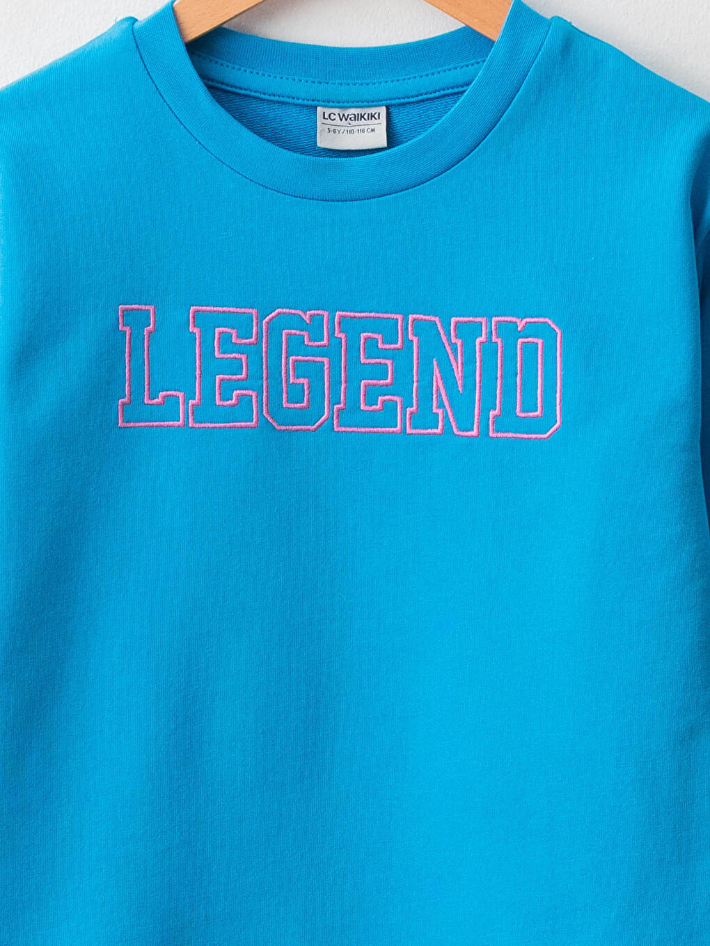 Mavi Bisiklet Yaka Nakış Detaylı Uzun Kollu Erkek Çocuk Sweatshirt-2