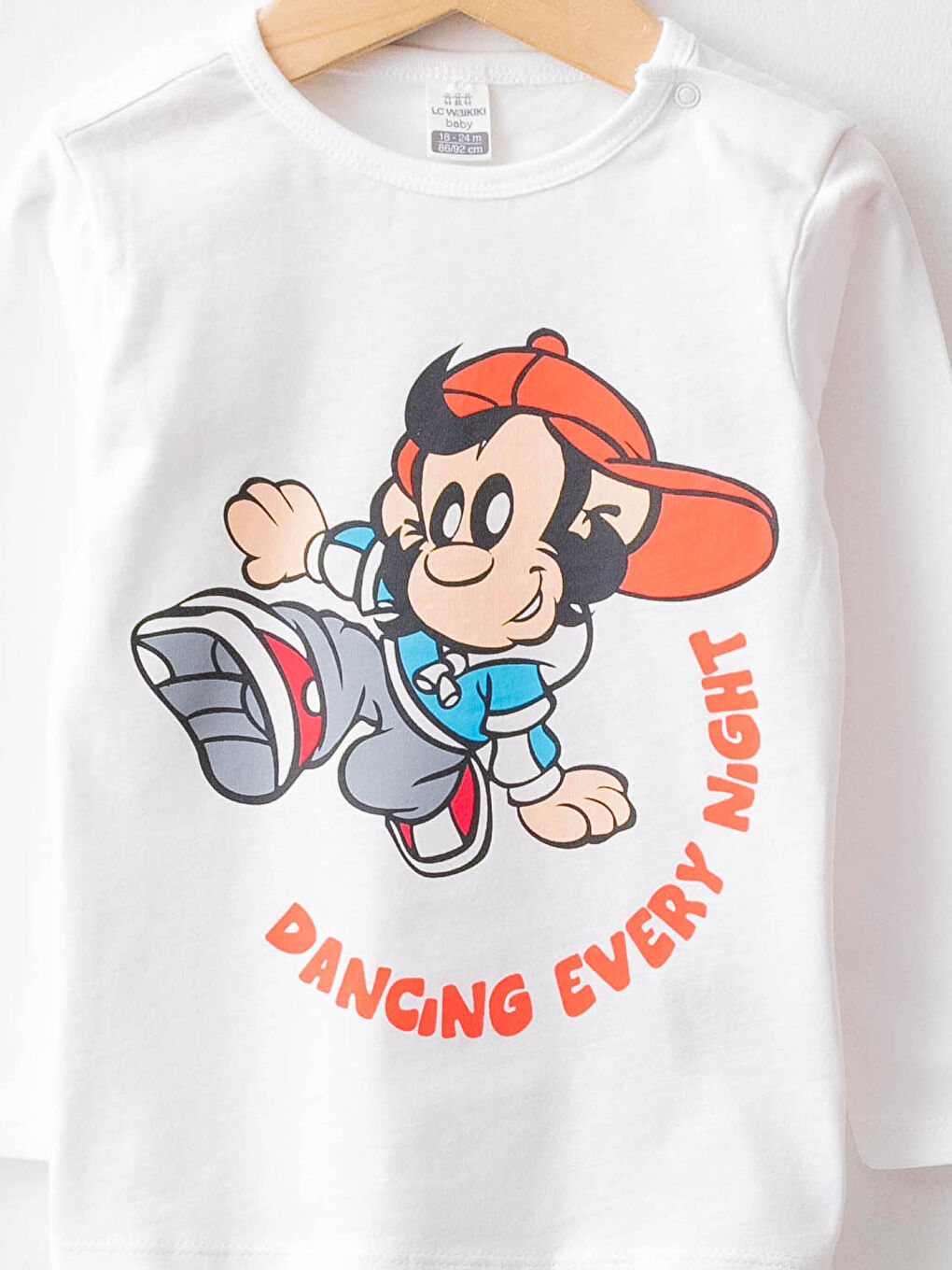 Ensemble de pyjama bébé imprimé singe nostalgique à manches longues col rond-8