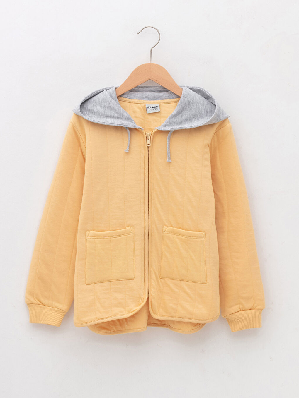 LCW Kids Hooded Basic Long Sleeve Boy Zippered Cardigan -W1H690Z4-G3M
