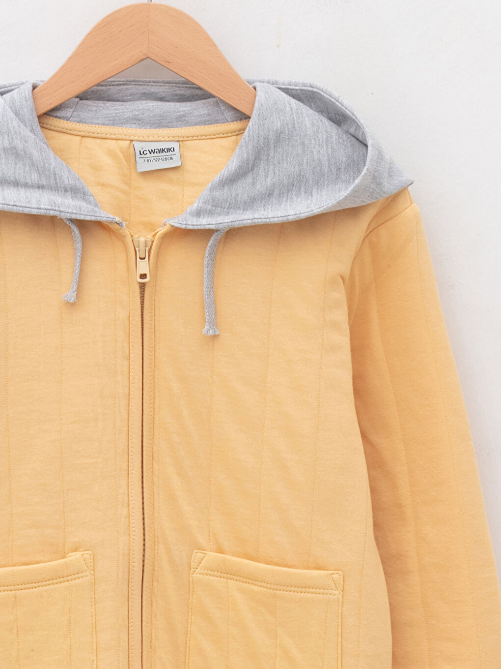 LCW Kids Hooded Basic Long Sleeve Boy Zippered Cardigan -W1H690Z4-G3M