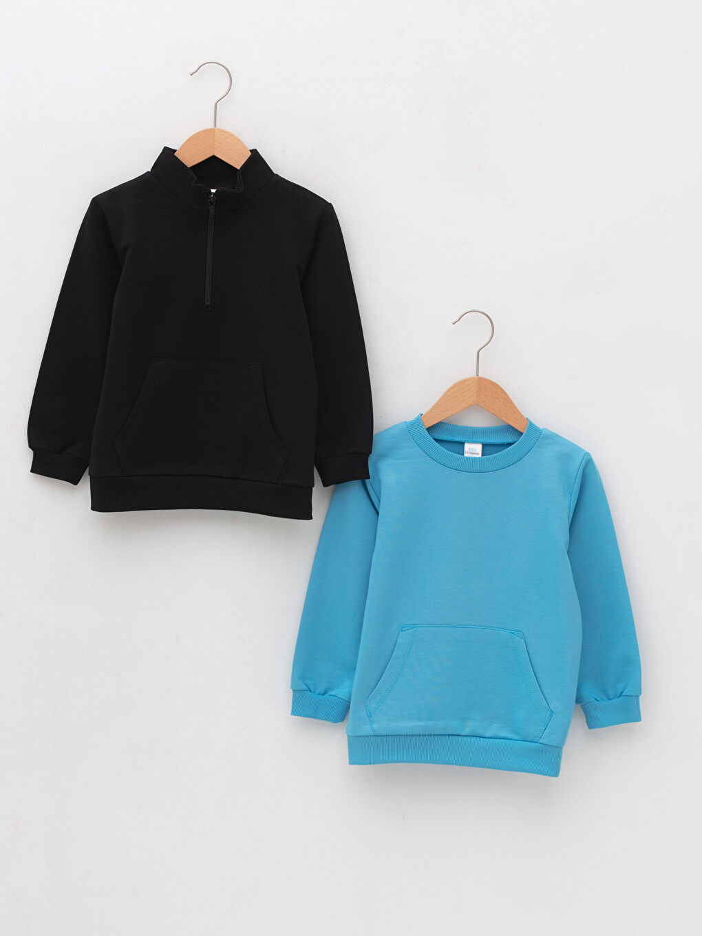 Set 2 Hanorace Băieți Bebeluși Basic cu Mânecă Lungă