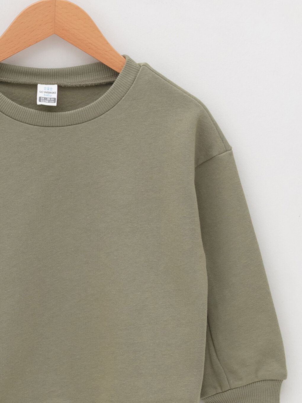 Yeşil Bisiklet Yaka Uzun Kollu Basic Erkek Bebek Sweatshirt 3'lü-2