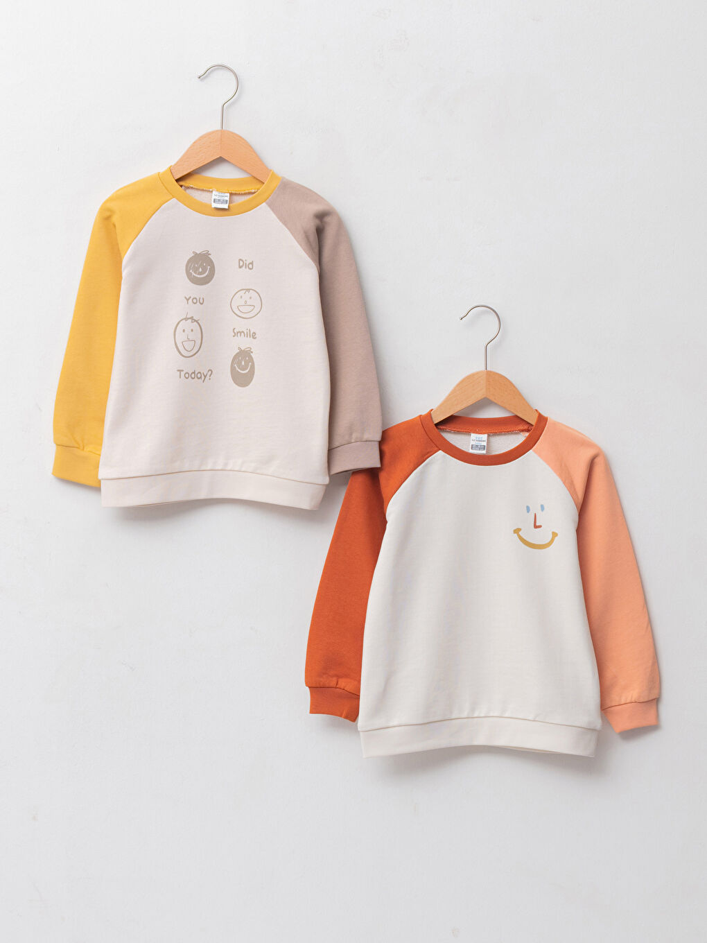 Crew Neck Long Sleeve Printed Baby Boy Sweatshirt 2-Pack