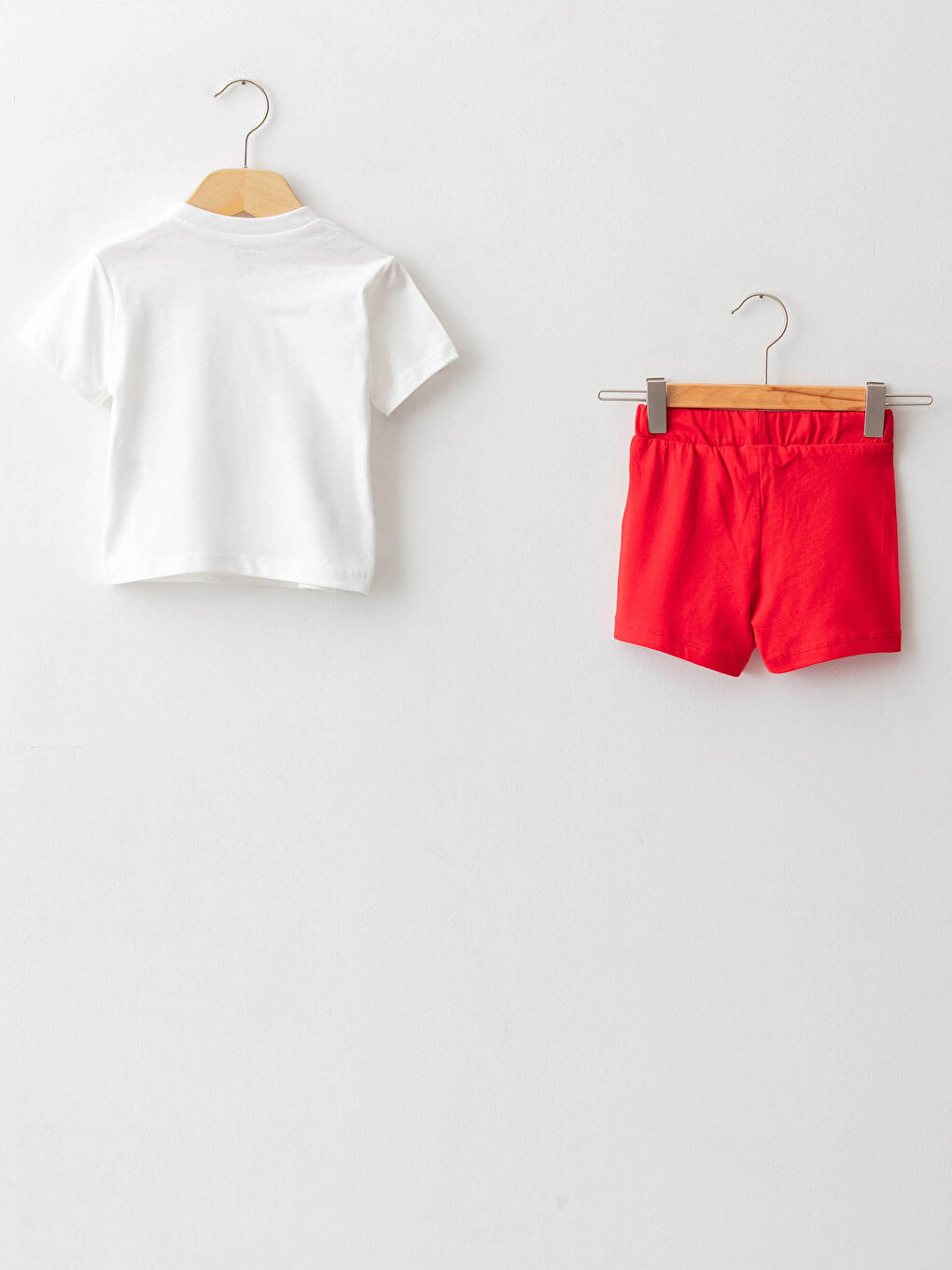 Crew Neck Short Sleeve Printed Cotton Baby Boy T-Shirt and Shorts 2-Piece Set-1