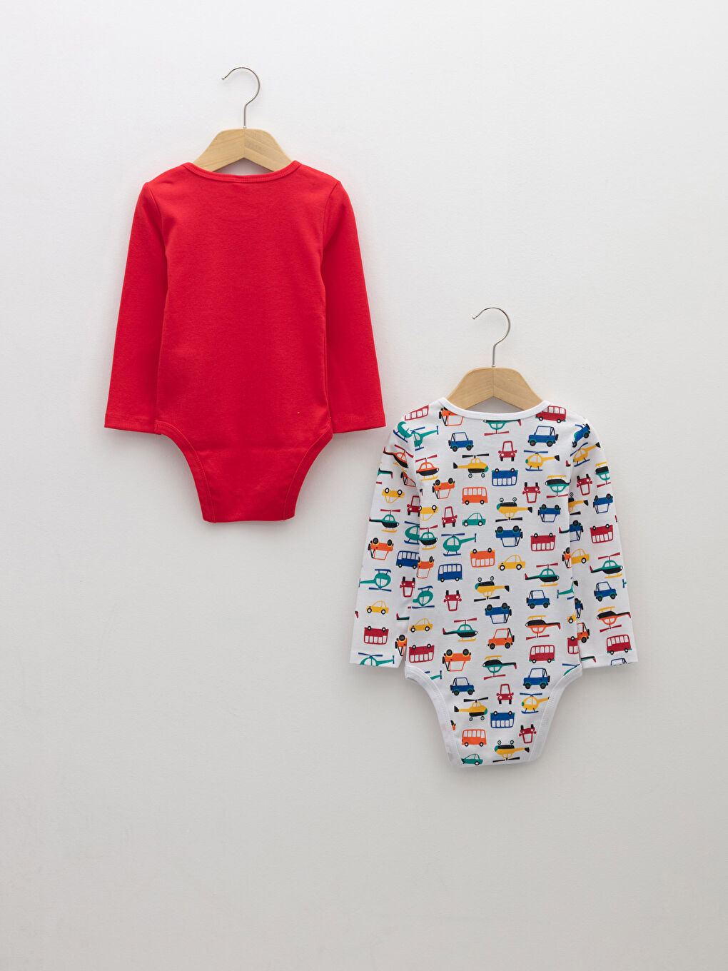 Crew Neck Long Sleeve Printed Baby Boy Bodysuit with Snap Crotch 2-Pack-1
