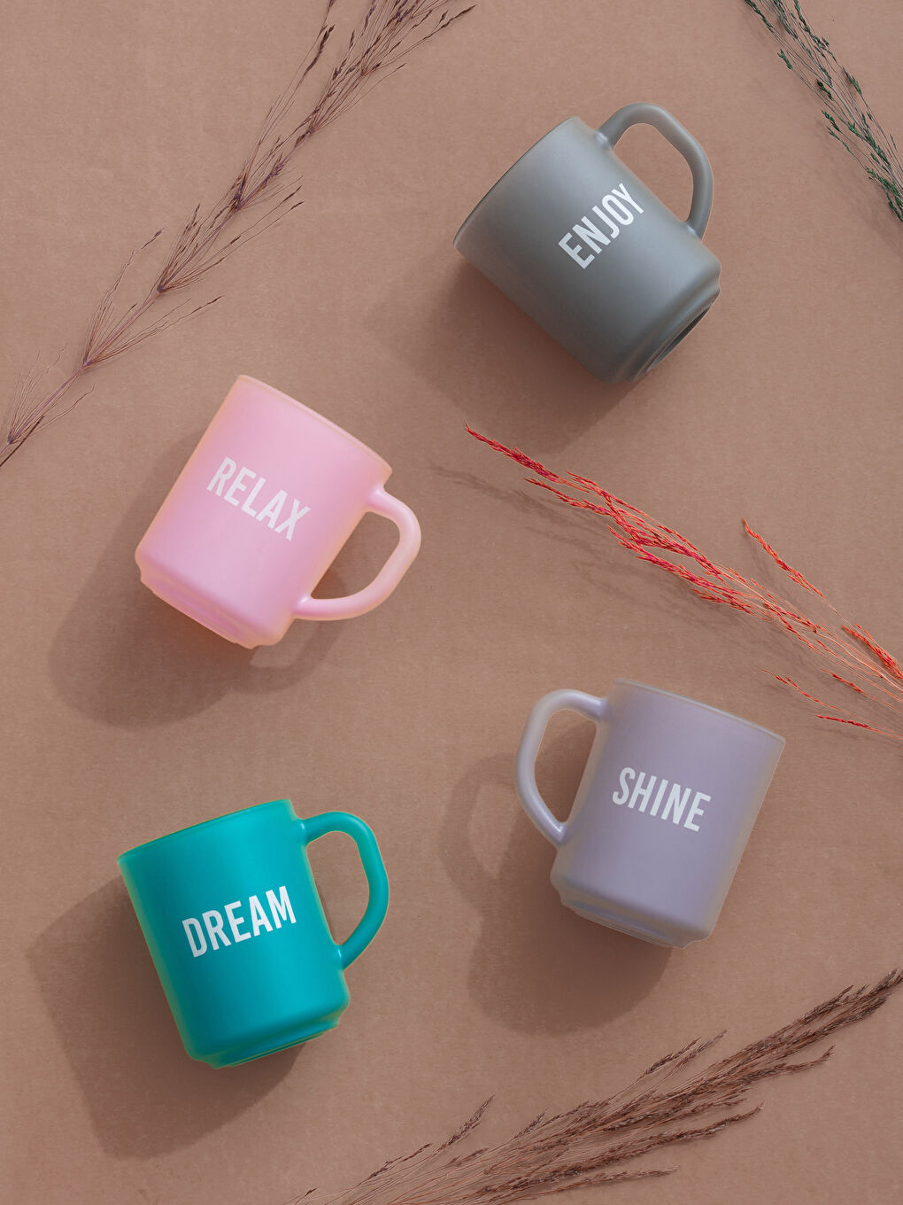 Mor Slogan Baskılı Cam Kupa Bardak 260 ml