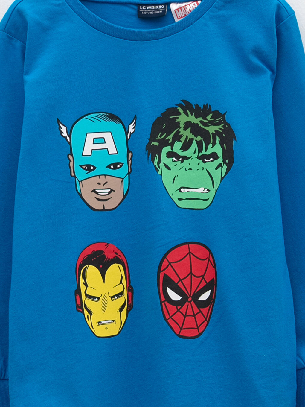 LCW Kids Crew Neck Marvel Printed Long Sleeve Boys Pajamas Set -W1HE08Z4-JXJ