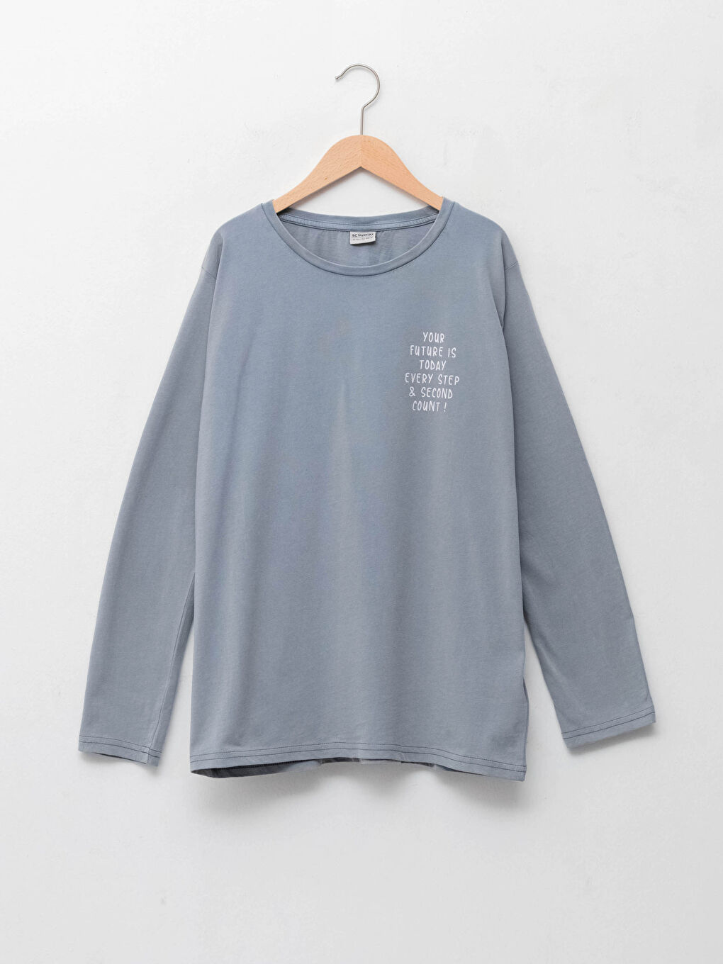 Crew Neck Printed Long Sleeve Boys' T-Shirt