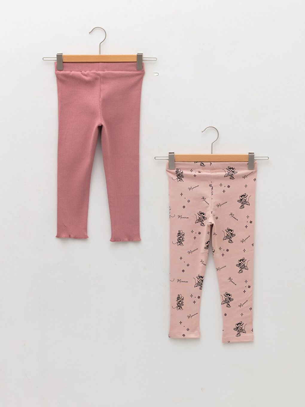 Elasticated Waist Minnie Mouse Printed Baby Girls Leggings 2 Pack-1