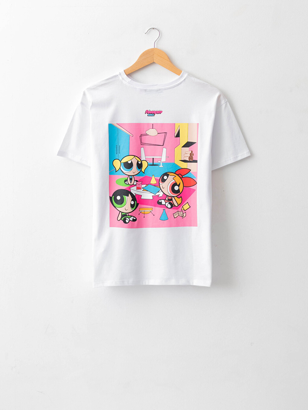 T-shirt en Coton à Manches Courtes Imprimé Les Super-Filles à Col Rond pour Femmes-4